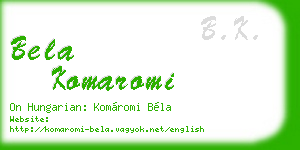 bela komaromi business card